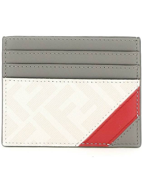 Fendi FF Logo Card Wallet Grey