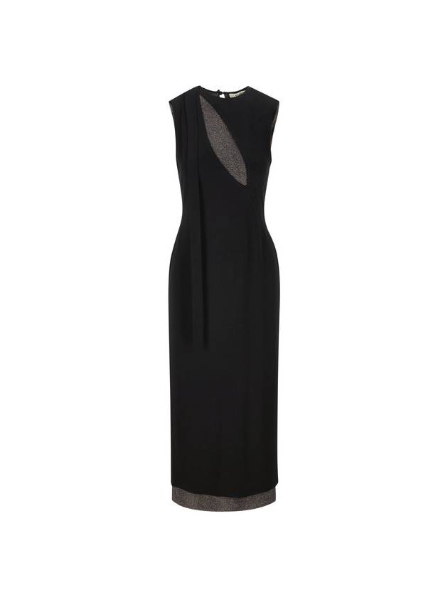 Fendi Jersey Metallic Yarn Long Dress Black