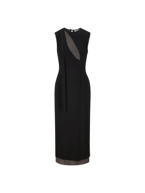 Fendi Jersey Metallic Yarn Long Dress Black