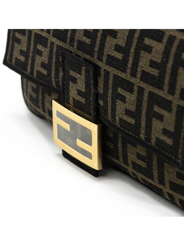 Fendi Baguette FF Jacquard Shoulder Bag Brown