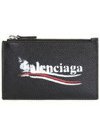 Balenciaga Wave Logo Card Wallet Black