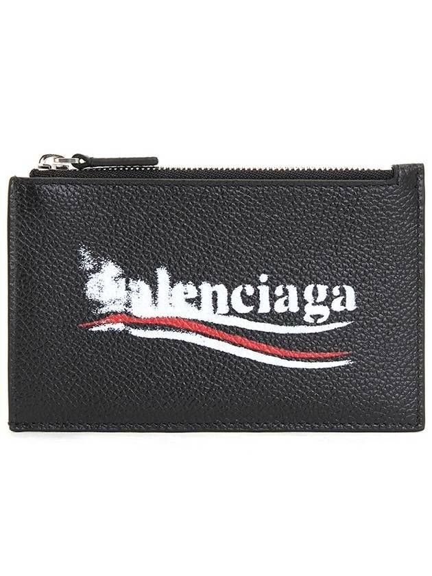 Balenciaga Wave Logo Card Wallet Black