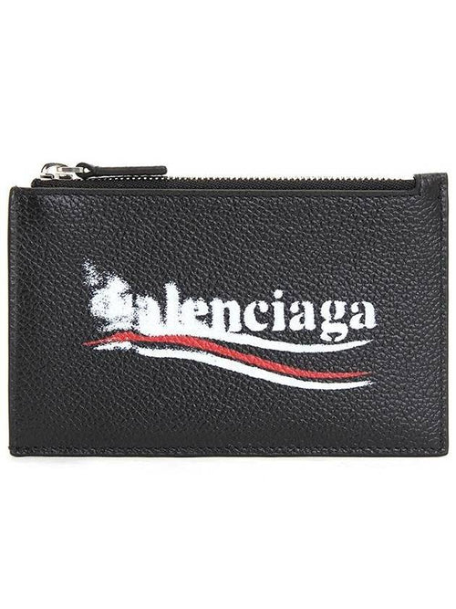 Balenciaga Wave Logo Card Wallet Black