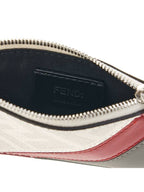 Fendi FF Motif Fabric Clip Purse Card Wallet