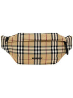 Burberry Sonny Embossed Logo Check Belt Bag Beige