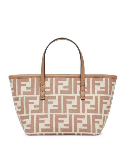 Fendi Roll FF Jacquard Small Tote Bag Beige