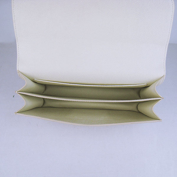 Hermes Calf Leather Message Bag H020 Beige Golden