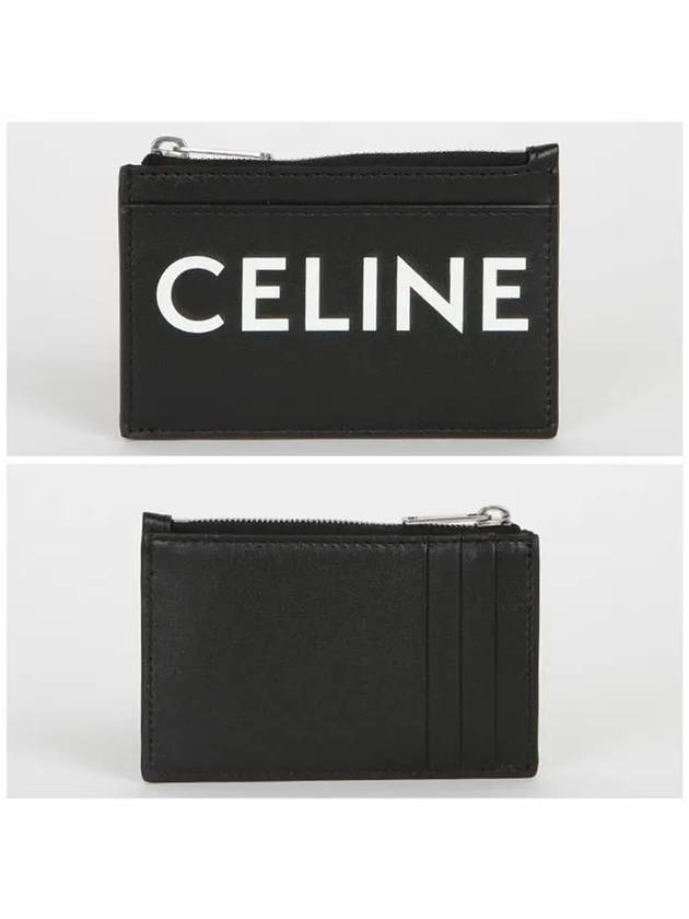 CELINE Logo Zipper Card Wallet Black
