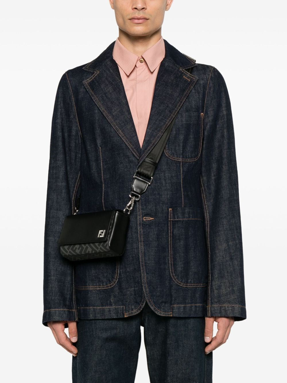 Fendi Men Squared Compact Messenger Bag