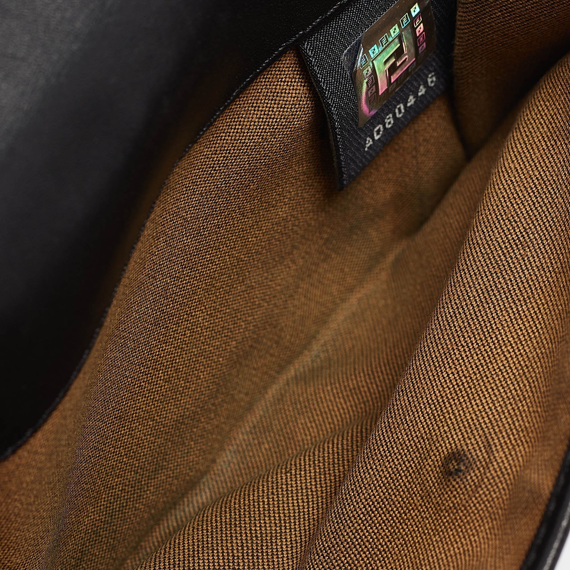 Fendi Black Zucca Canvas And Leather French Wallet