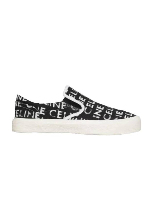 CELINE Elliott Celine Print Canvas Slips-On Black