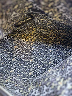 CELINE Blue, Black Fabric LOGO Handbag