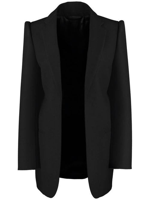 Balenciaga suspense shoulder wool blazer jacket black