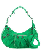 Balenciaga Le Cagole Small Leather Shoulder Bag Green
