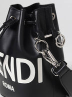 Fendi Roma Mon Tresor Leather Small Bucket Bag Black