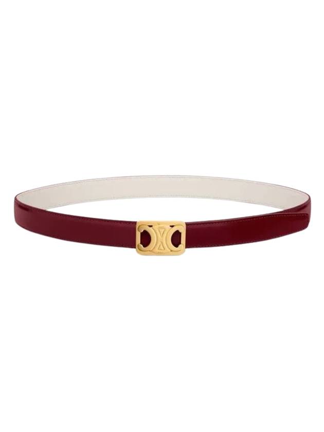 CELINE Frame Triomphe Reversible Medium Belt Light Burgundy White
