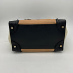 Celine Mini Luggage Tri-Color Anthracite Satin Calfskin Handbag