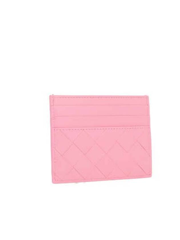 Bottega Veneta Intrecciato Leather Card Wallet Pink