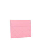 Bottega Veneta Intrecciato Leather Card Wallet Pink
