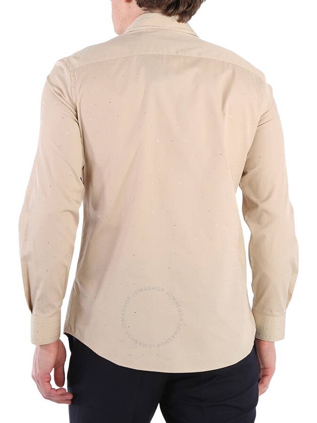Burberry Burberry Men's Sesame Crystal Embroidered Formal Shirt, Brand Size 39 (Neck Size 15.5")