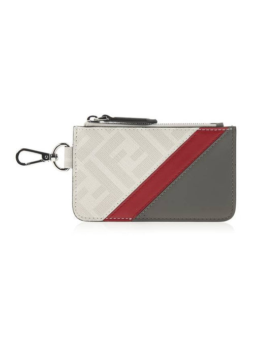 Fendi FF Motif Fabric Clip Purse Card Wallet