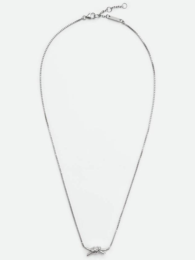 Bottega Veneta Knot Pendant Necklace Silver