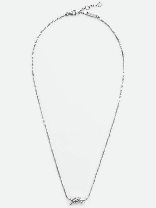 Bottega Veneta Knot Pendant Necklace Silver