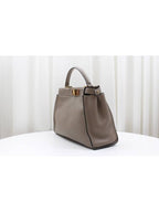 Fendi Etoff Peekaboo medium tote shoulder bag beige 8BN290