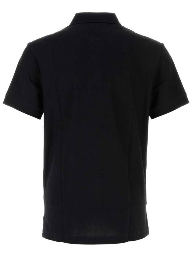 Burberry Men's Embroidered Logo Cotton Polo Shirt Black