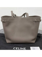 CELINE Cabas Anais Cuir Grain Calfskin Shoulder Bag Pebble