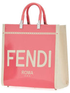 Fendi Sunshine Patent Leather Medium Tote Bag Pink