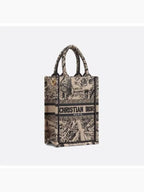 Plan De Paris Embroidery Phone Mini Book Tote Bag Black Beige Dior
