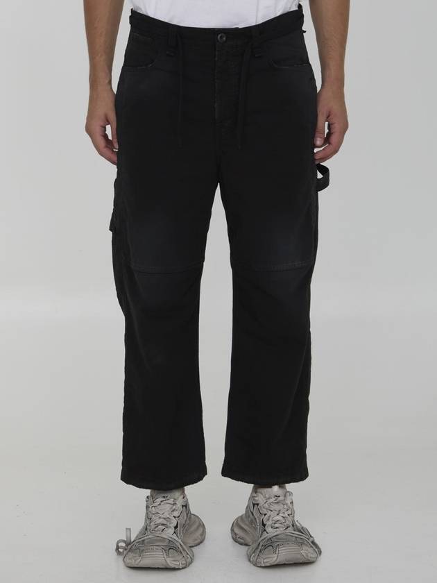 Balenciaga Cropped Cargo Straight Pants Black