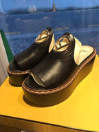 Fendi Logo Slippers Black