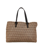 Fendi Zucca Handbag 8BH018 Beige Brown Canvas Leather  Fendi