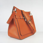 Hermes Leather Shoulder bag H6508 orange silver