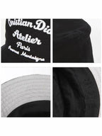 Atelier Embroidered Cotton Canvas Bucket Hat Black Dior