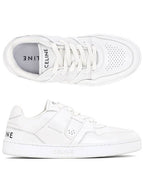 CELINE CT 04 Logo Calfskin Low Top Sneakers Optic White