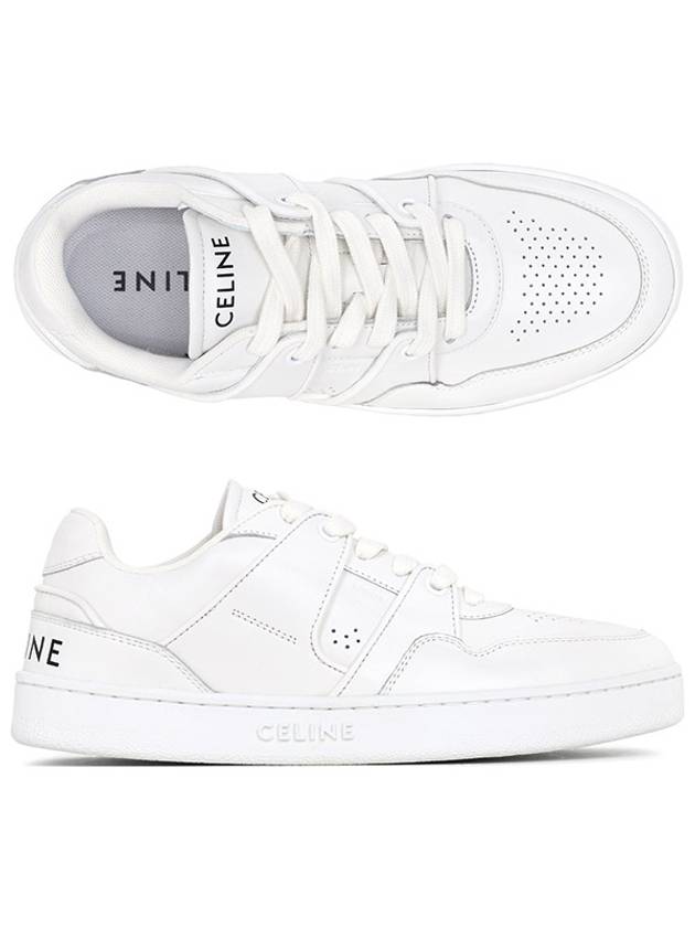CELINE CT 04 Logo Calfskin Low Top Sneakers Optic White