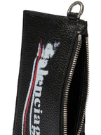 Balenciaga Wave Logo Strap Card Wallet Black