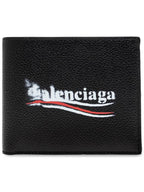 Balenciaga Wave Logo Half Wallet Black