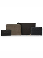 Bottega Veneta Zipper Intrecciato Card Wallet Black