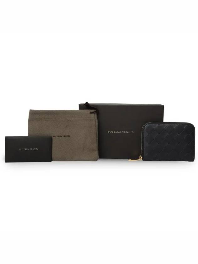 Bottega Veneta Zipper Intrecciato Card Wallet Black
