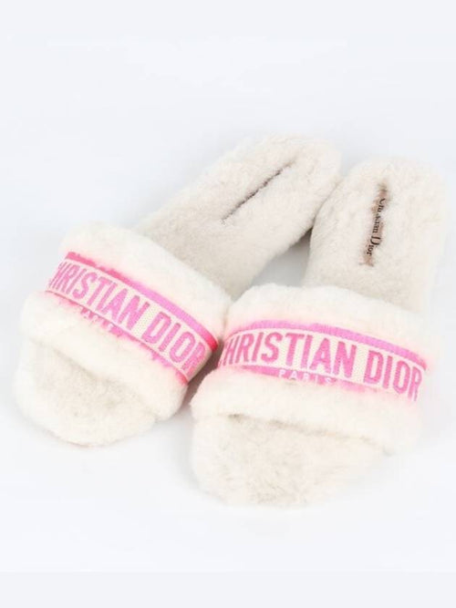 logo shearling slippers 36 230 Dior