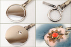 Fendi Mink Fur Python Bag Charm Key Ring Flower Mirror 7AR455