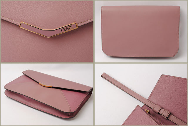 Fendi Clutch Bag Light Purple with Strap