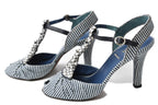 Fendi Denim Leather Sandals Size 36