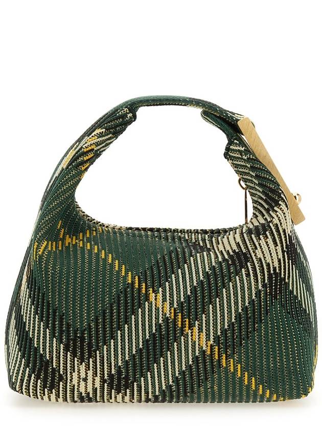 Burberry Peg Medium Check Pattern Duffel Bag Green