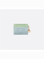 Lady Freesia Card Wallet Blue Dior