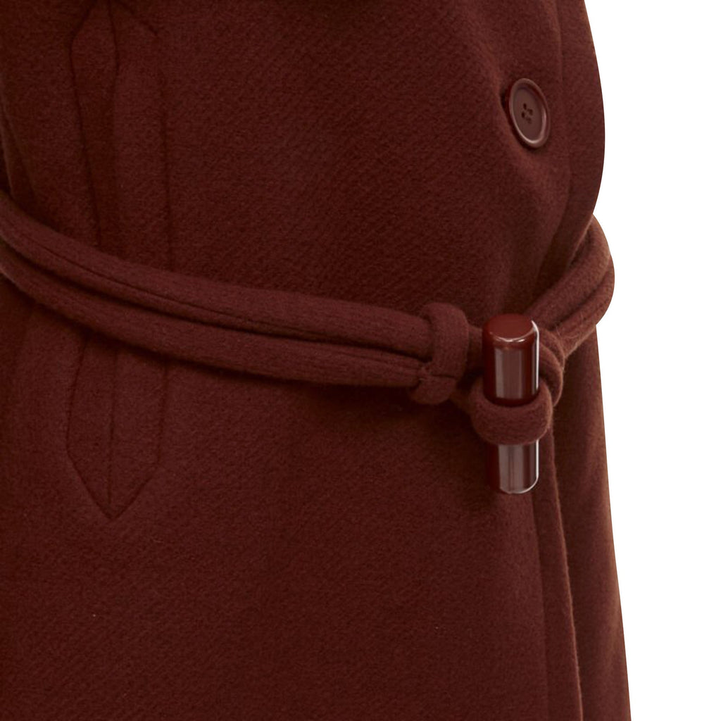 Chloe brick wool toggle belt long coat